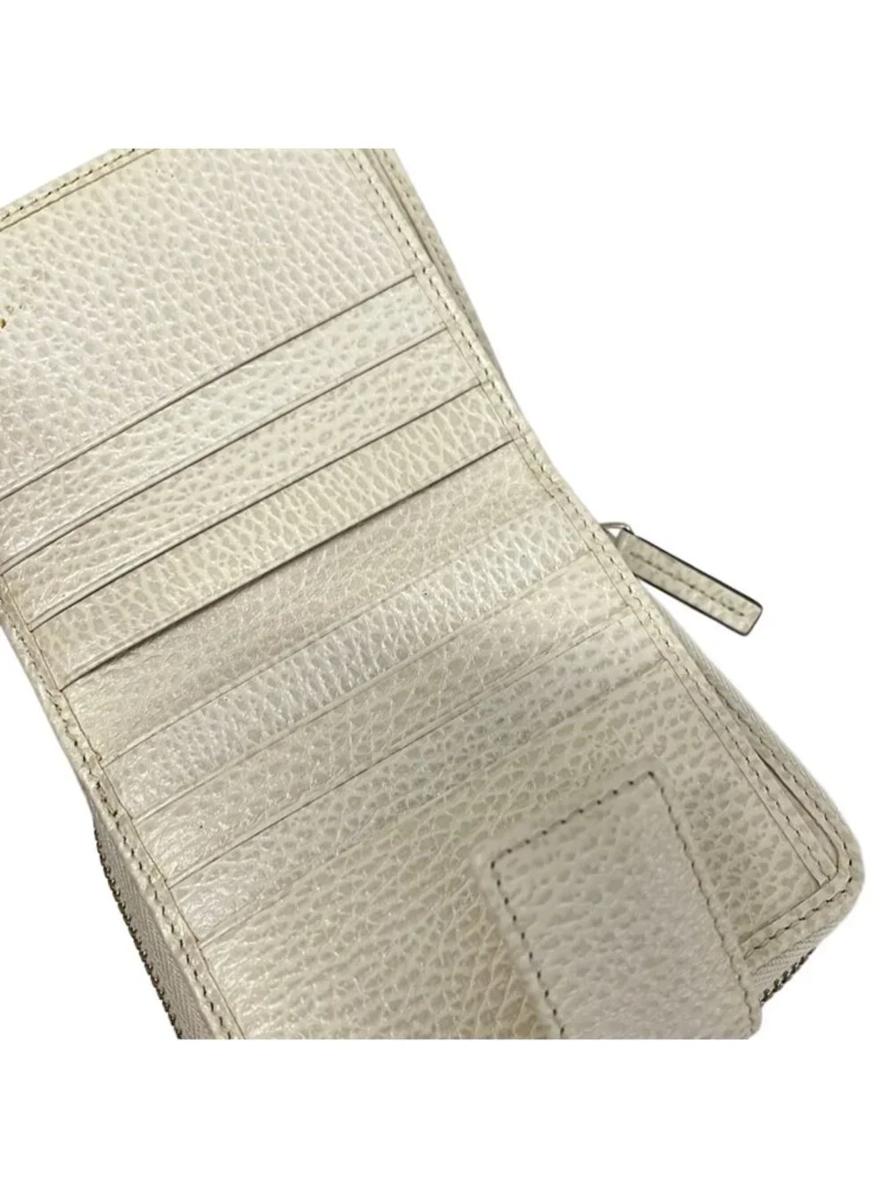 ★SOLD★ Gucci Bifold Wallet GG Pattern Beige Dark Brown Ivory Leather - Picture 3 of 6